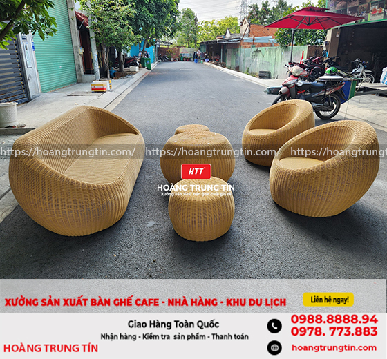 Bộ bàn ghế Mây Nhựa cực đẹp