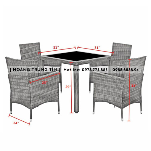 Mẫu bàn ghế nhựa giả mây BGHTT35