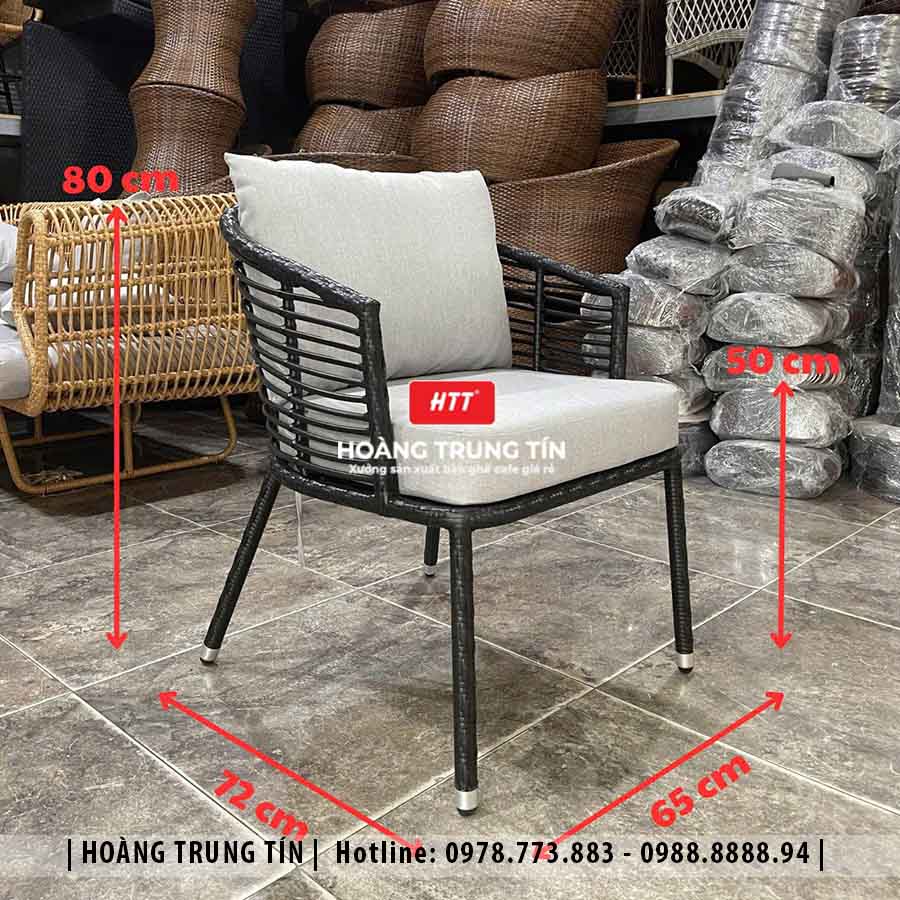 Ghế nhựa giả mây ngoài trời HTT02