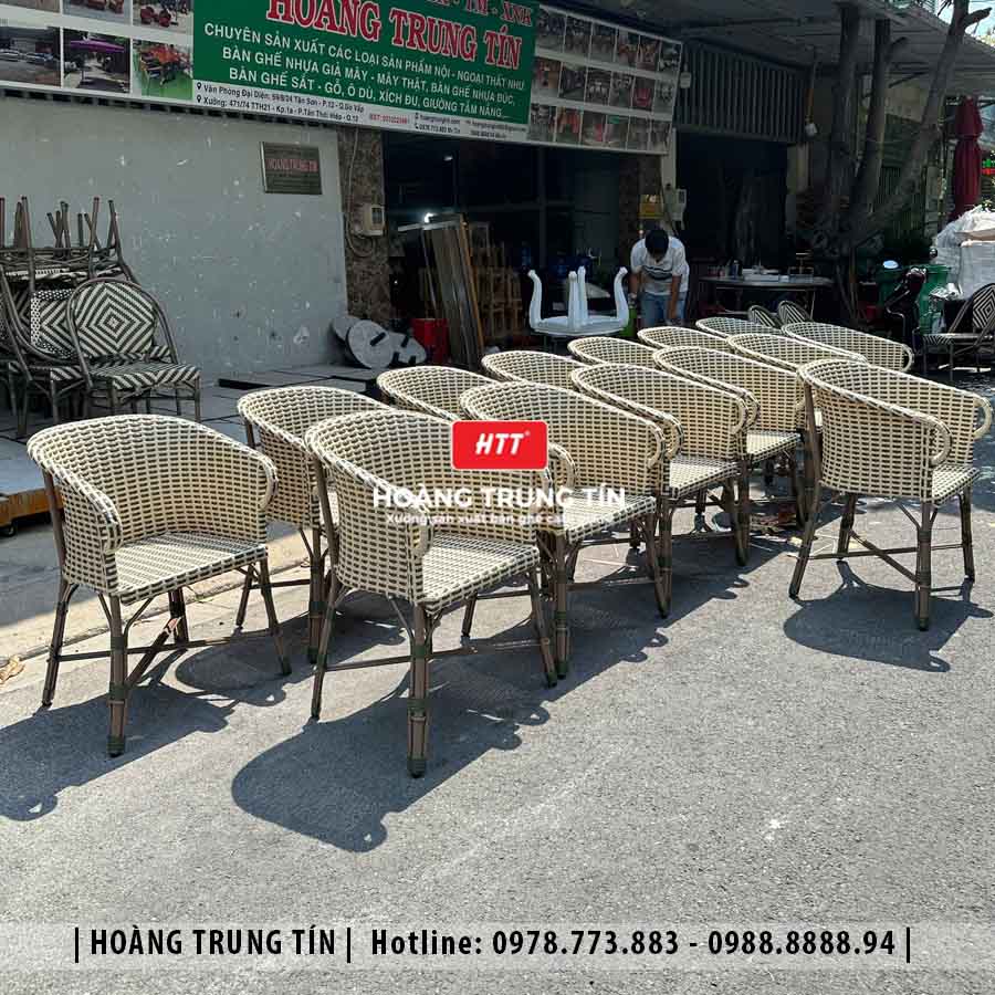 Ghế cafe đan nhựa giả mây HTT061
