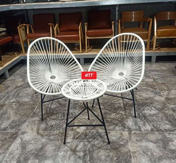 Bàn ghế cafe nhựa giả mây HTT - 013