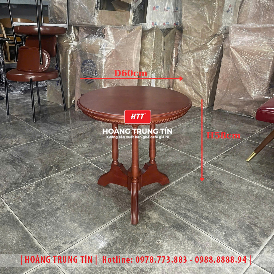 Chi tiết bàn ghế cafe gỗ nệm HTT026