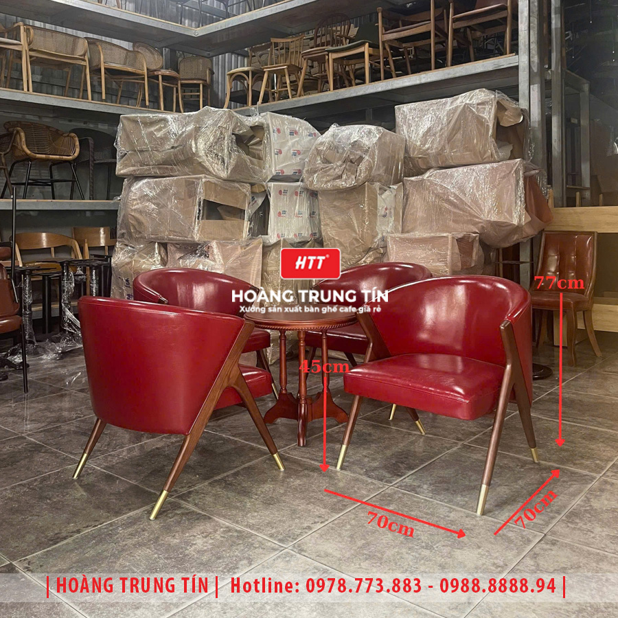 Bàn ghế cafe gỗ nệm HTT026 đẹp giá rẻ 2026