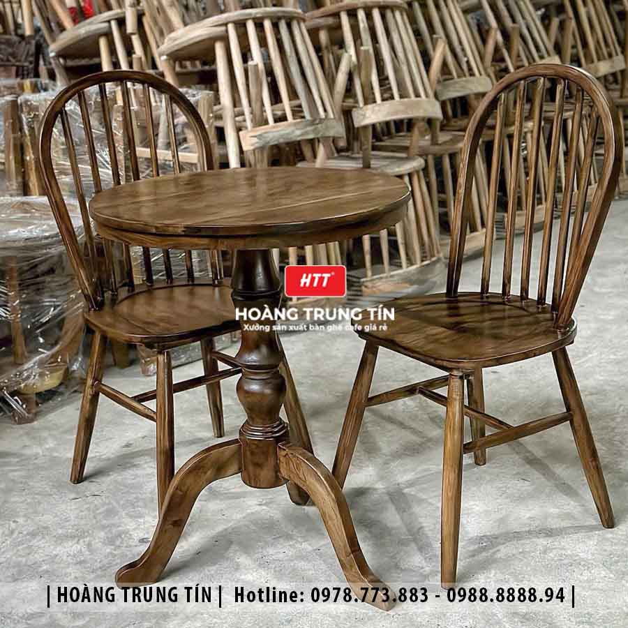 Bàn ghế cafe gỗ cao cấp HTT01 đẹp giá rẻ 2026