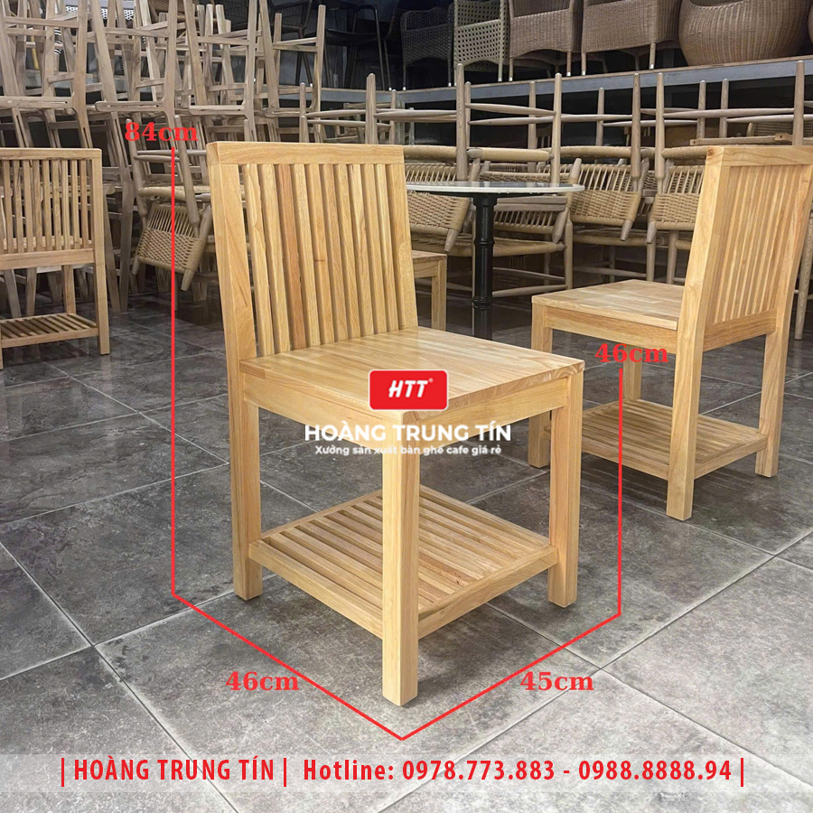 Bàn ghế cafe gỗ cao cấp HTT09 - góc chụp khác tại xưởng