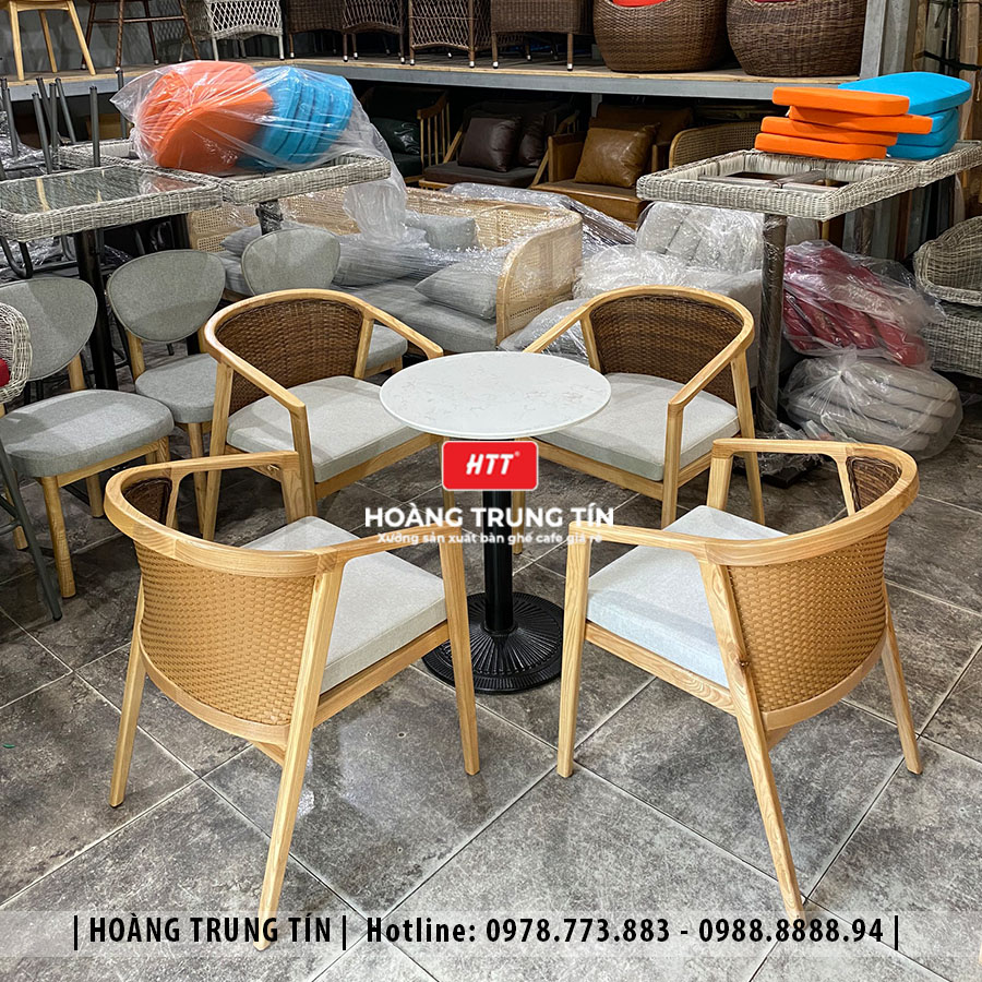 Bàn ghế gỗ nệm cao cấp HTT03 đẹp giá rẻ 2026