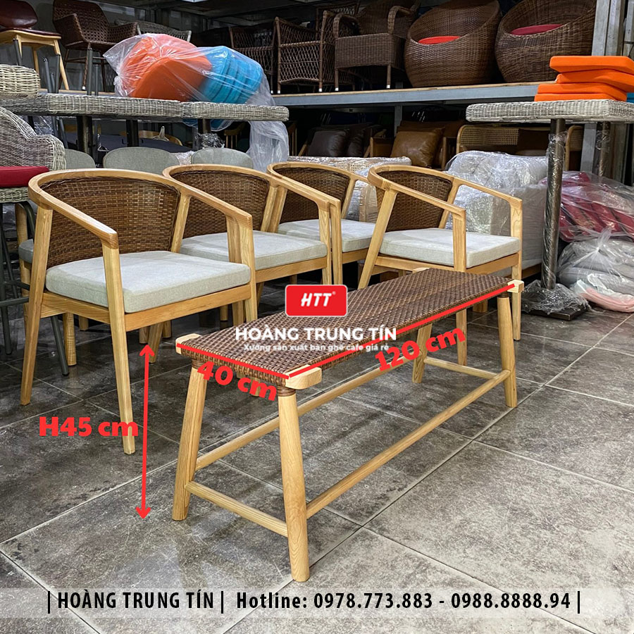 Bàn ghế gỗ nệm cao cấp HTT06 đẹp giá rẻ 2026