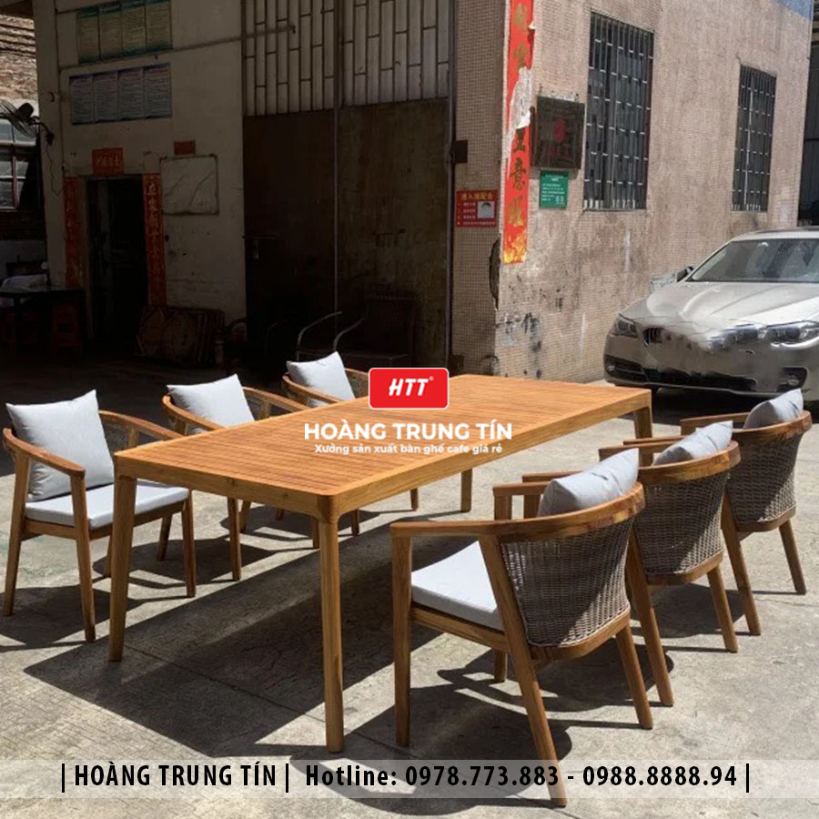 Bàn ghế gỗ nệm cao cấp HTT07 đẹp giá rẻ 2026