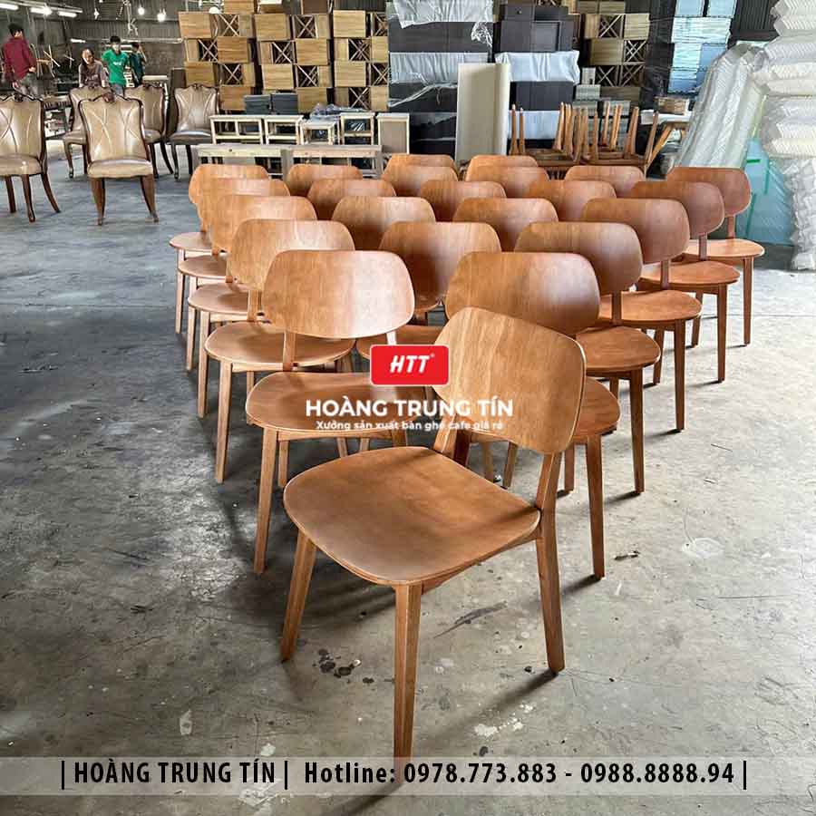 Ghế plc gỗ cafe cao cấp HTT02 - góc chụp khác tại xưởng