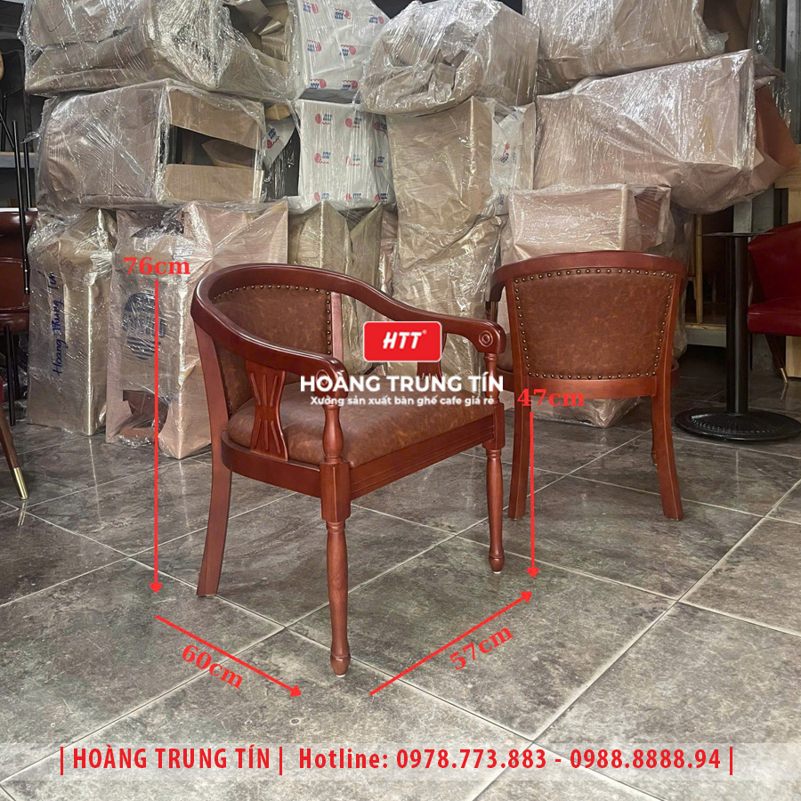 Bàn ghế cafe gỗ nệm HTT027 - góc chụp khác tại xưởng