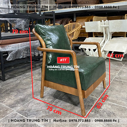 Bàn ghế cafe gỗ nệm HTT012 - góc chụp khác tại xưởng