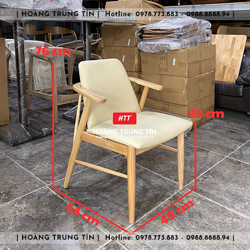 Ghế babie cafe gỗ nệm HTT01 - góc chụp khác tại xưởng