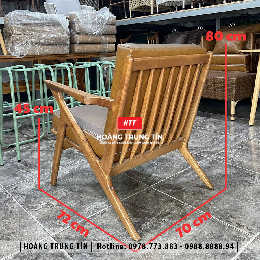 Ghế gỗ nệm cao cấp HTT09 - góc chụp khác tại xưởng