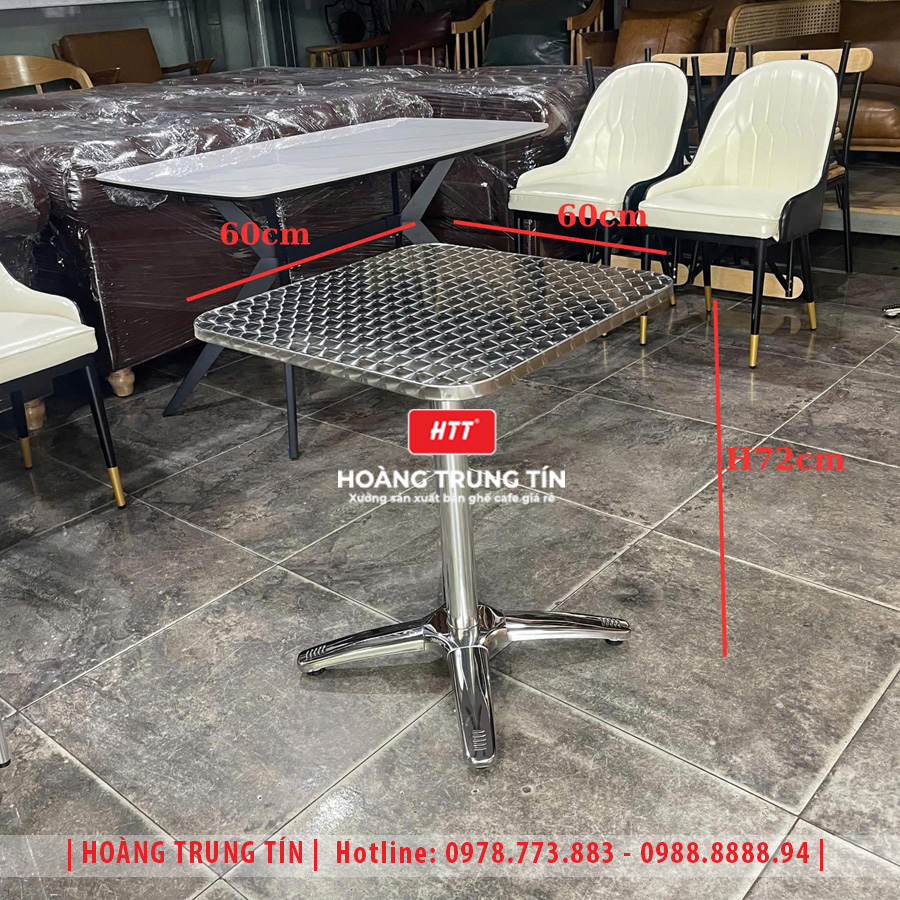 Bàn ghế cafe nhôm ngoài trời HTT01