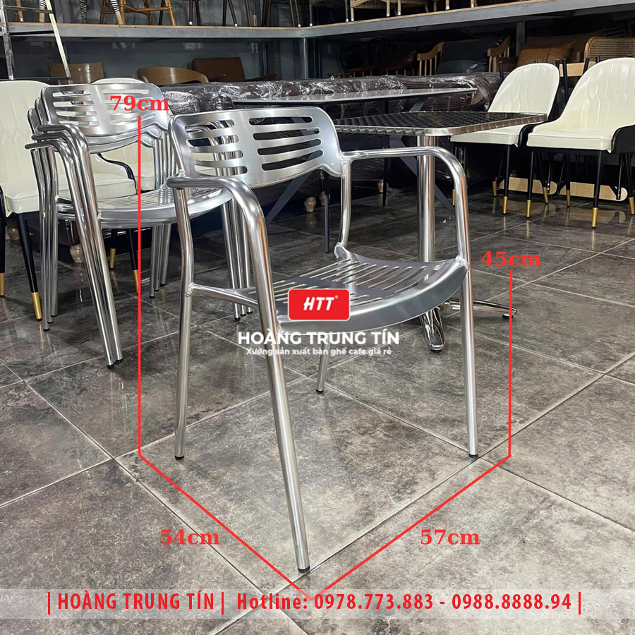 Bàn ghế cafe nhôm ngoài trời HTT01