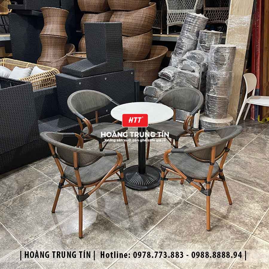 Bàn ghế cafe nhôm lưới ngoài trời HTT01