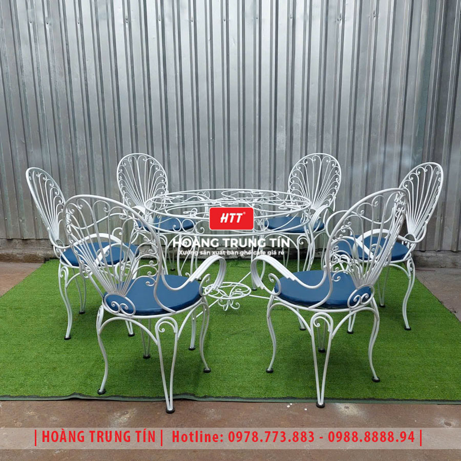 Bàn ghế sắt cafe ngoài trời HTT20