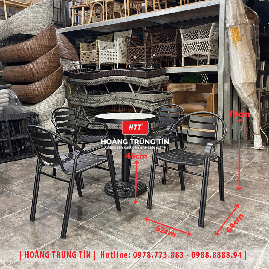 Bàn ghế sắt cafe ngoài trời HTT21