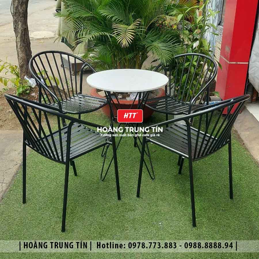 Bàn ghế sắt cafe ngoài trời HTT05