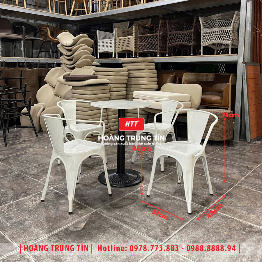 Bàn ghế sắt cafe ngoài trời HTT22