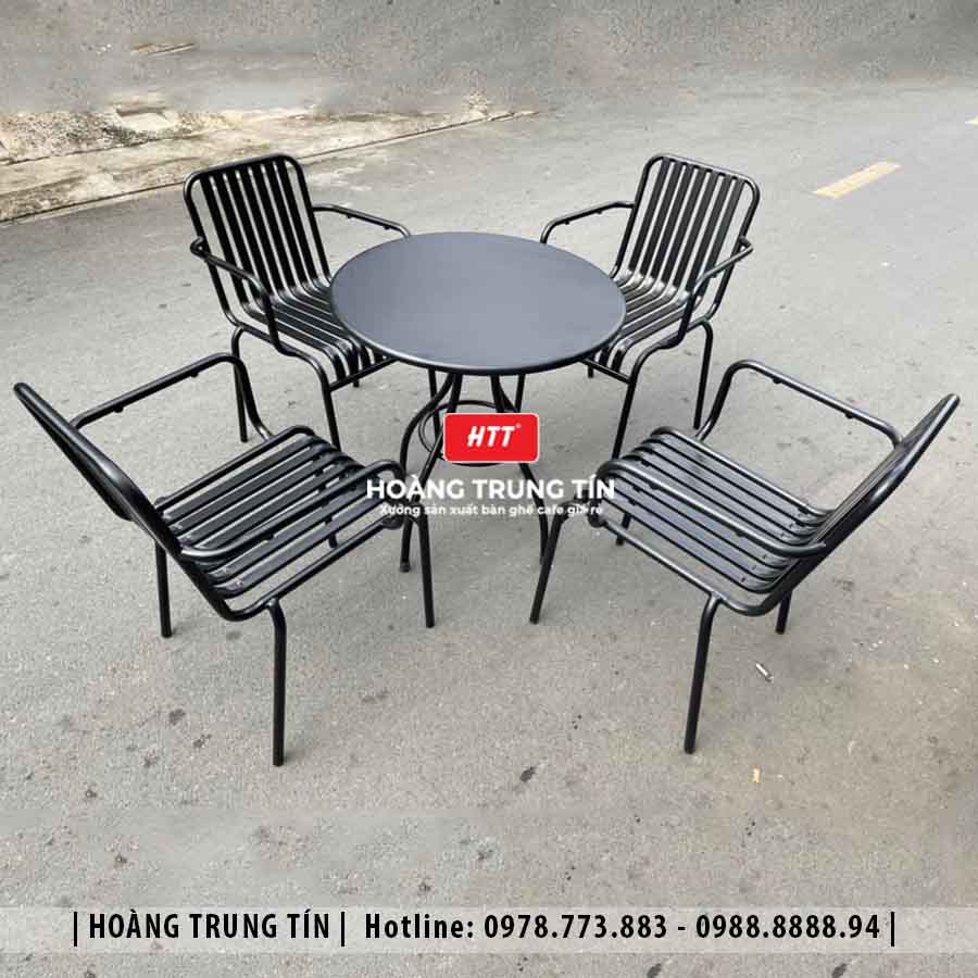 Bàn ghế sắt cafe ngoài trời HTT09