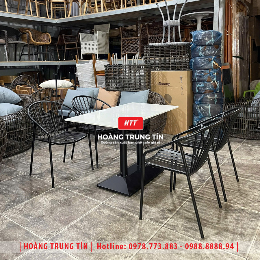 Bàn ghế sắt cafe ngoài trời HTT23