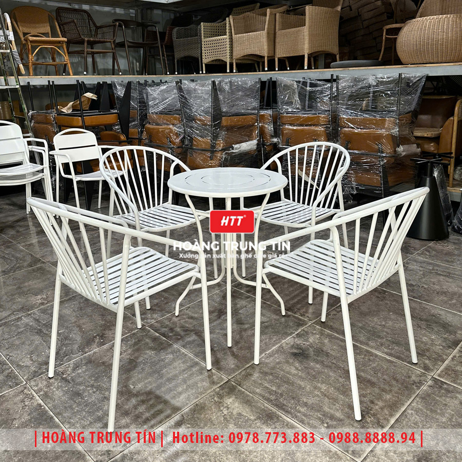 Bàn ghế sắt cafe ngoài trời HTT33
