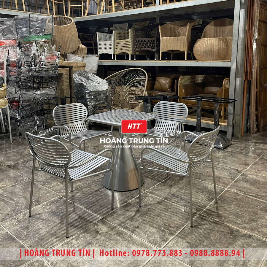 Bàn ghế sắt cafe ngoài trời HTT25