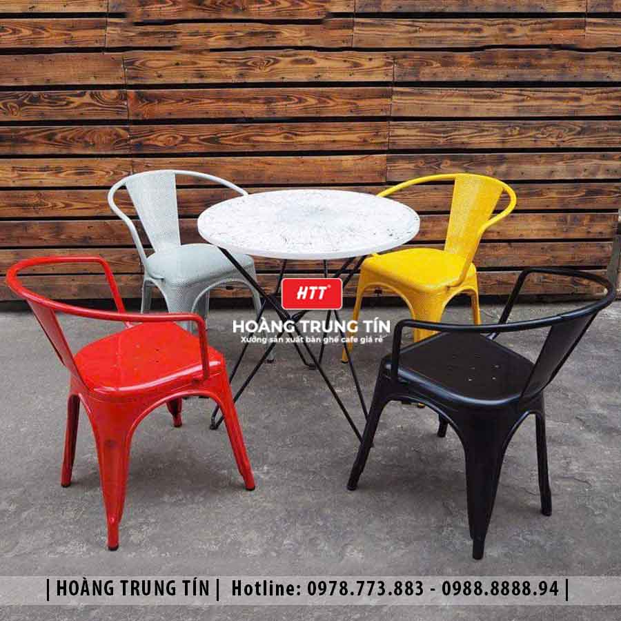 Bàn ghế sắt cafe ngoài trời HTT16