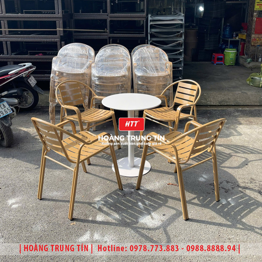 Bàn ghế sắt cafe ngoài trời HTT24
