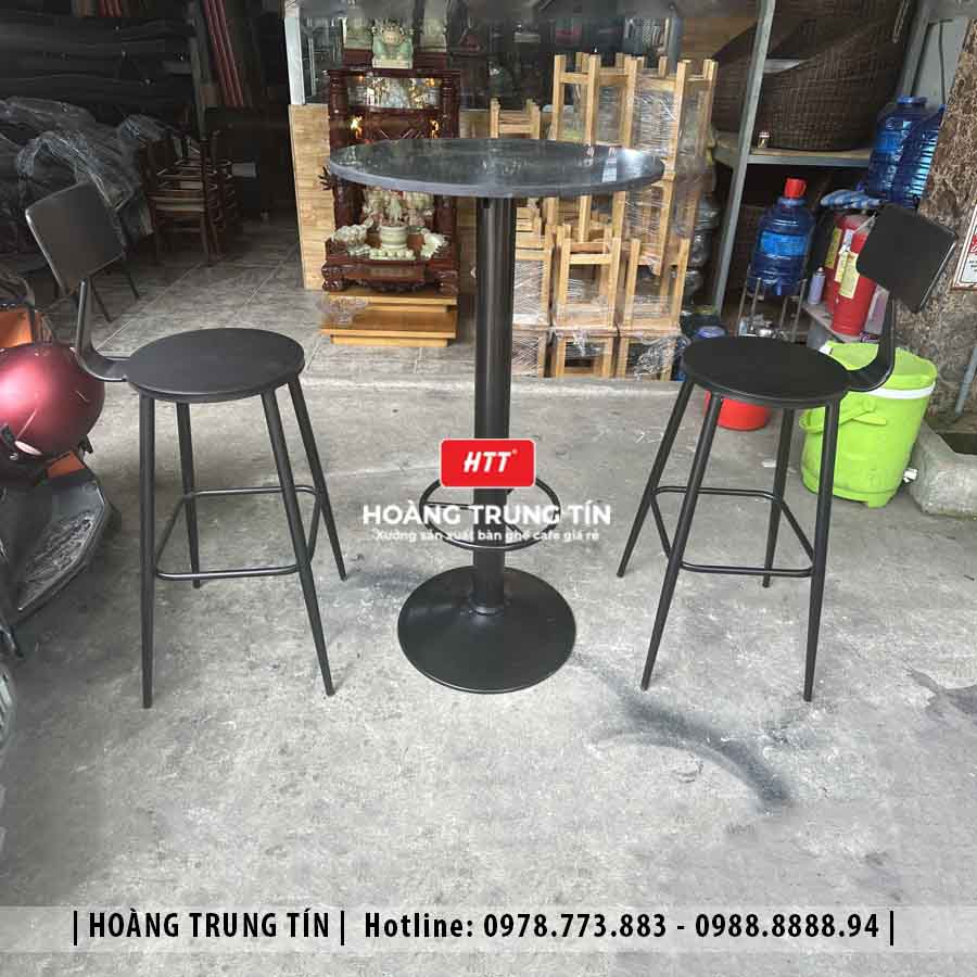 Bàn ghế cafe bar sắt ngoài trời HTT01
