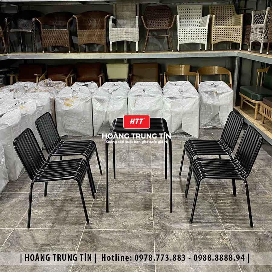 Bàn ghế sắt cafe ngoài trời HTT12