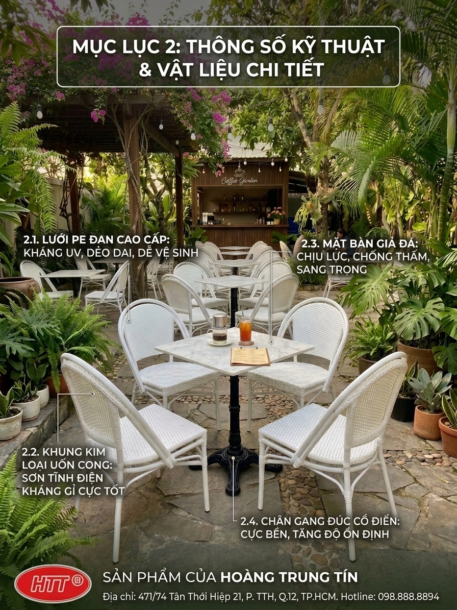 B&agrave;n ghế cafe nhựa giả m&acirc;y