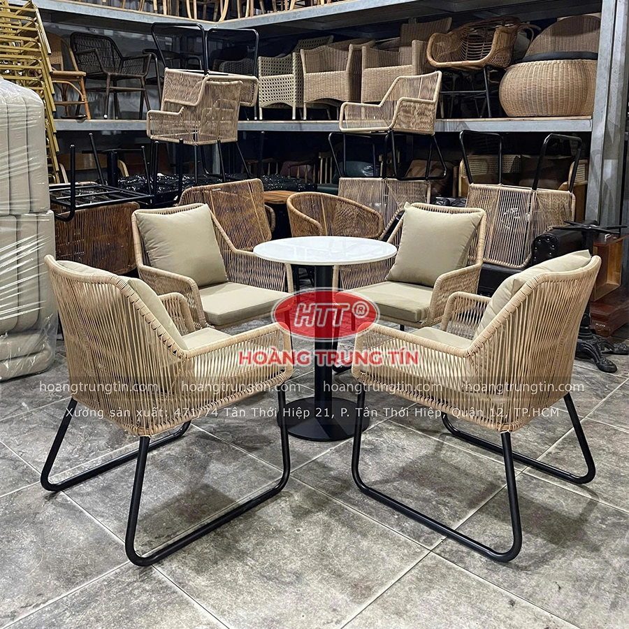 Bộ Bàn Ghế Đan Nhựa Giả Mây HTT 01
