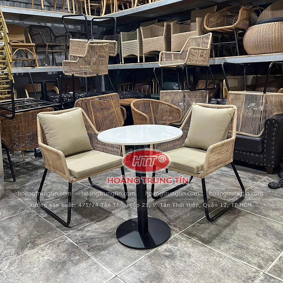 Bộ Bàn Ghế Đan Nhựa Giả Mây HTT 01