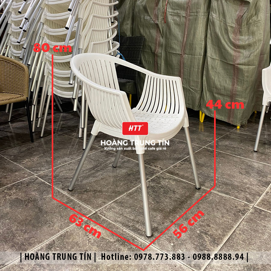 Bàn ghế nhựa đúc chân nhôm HTT05