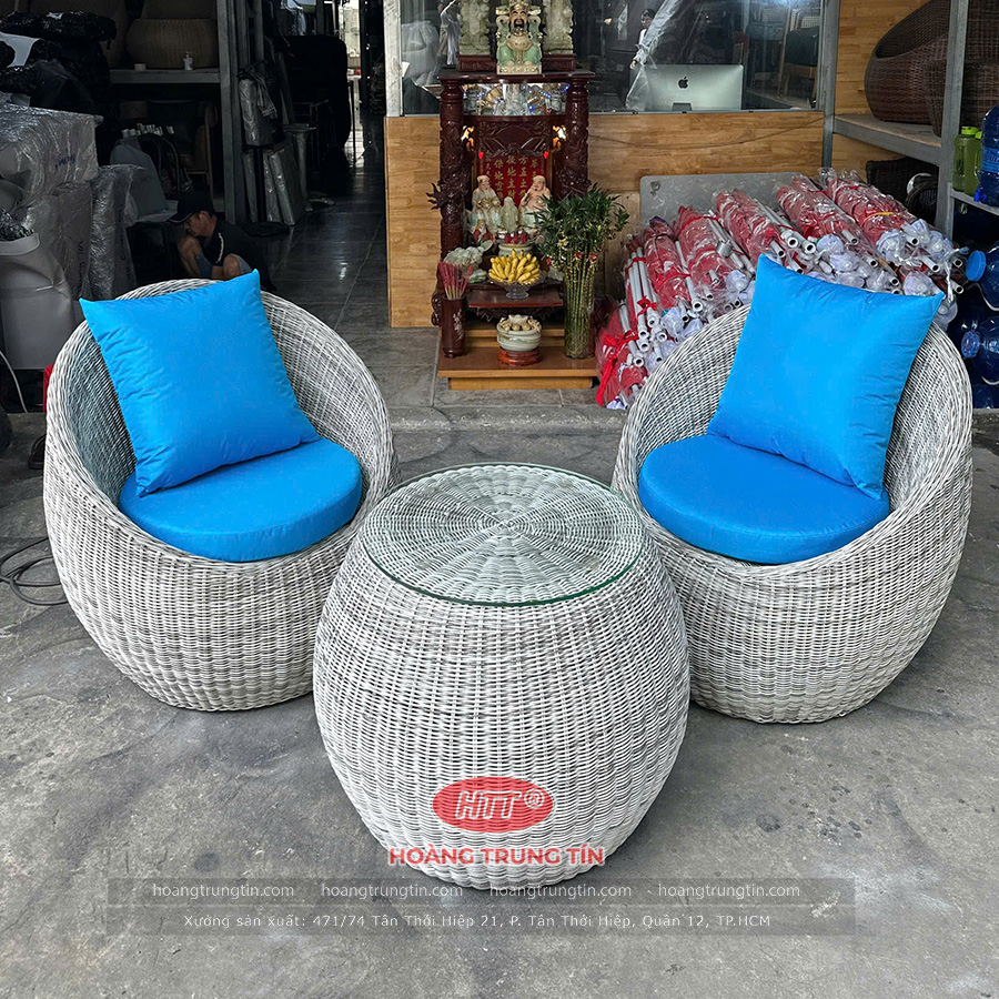 bộ sofa trứng giả m&acirc;y 2 chiếc