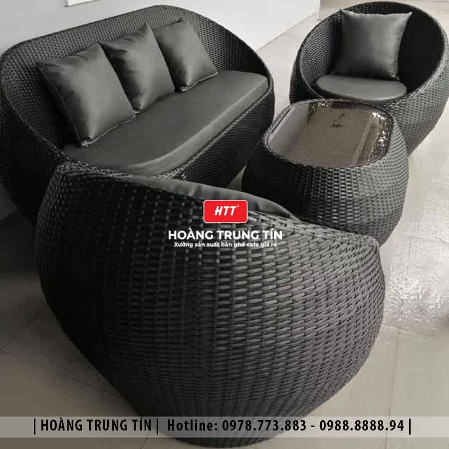 Sofa trứng đan nhựa giả mây HTT01
