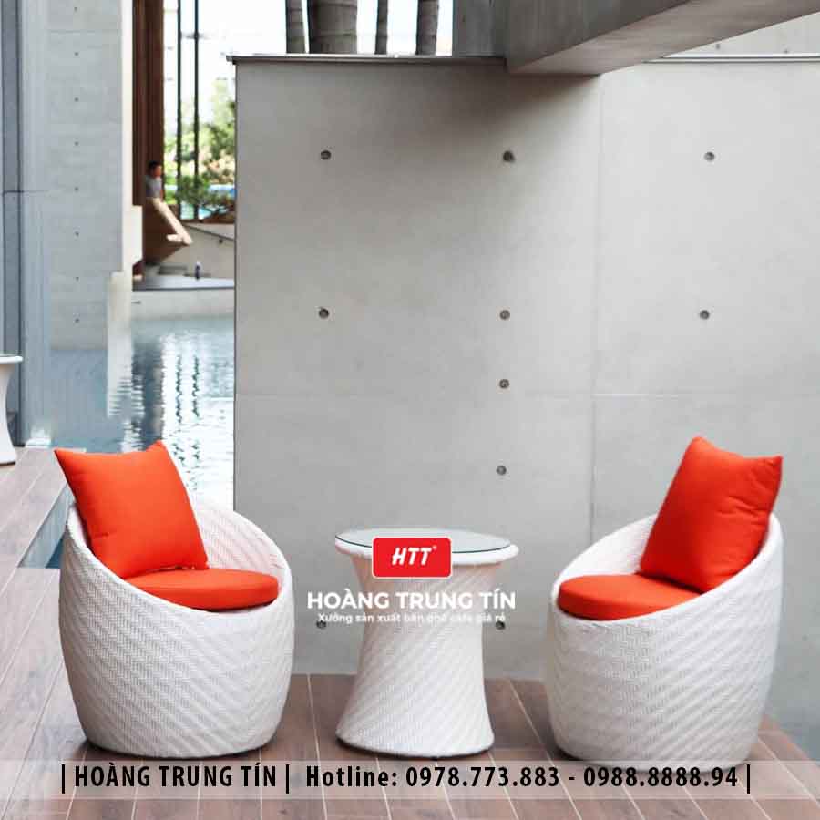 Sofa trứng đan nhựa giả mây HTT12