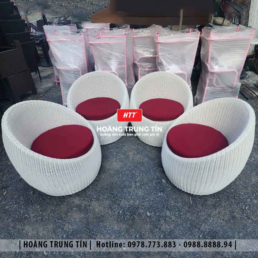 Sofa trứng đan nhựa giả mây HTT13