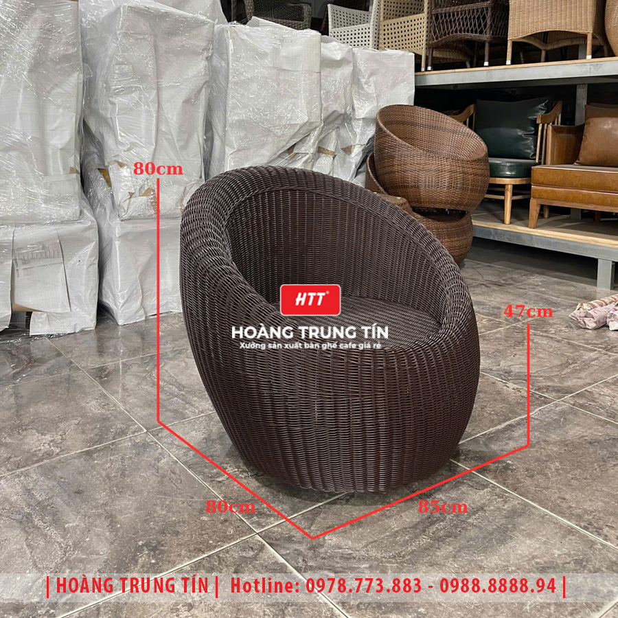 Bàn ghế trứng đan nhựa giả mây HTT14
