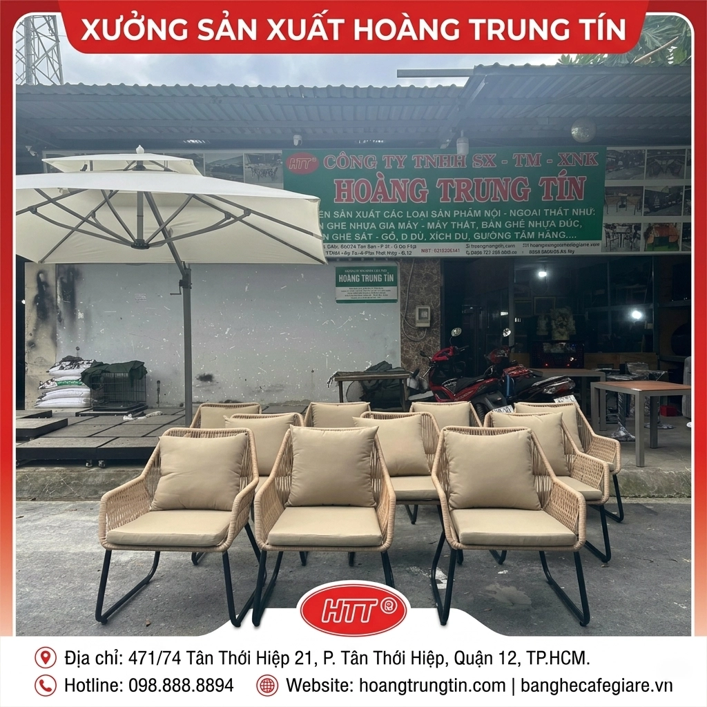 b&agrave;n ghế cafe đan d&acirc;y