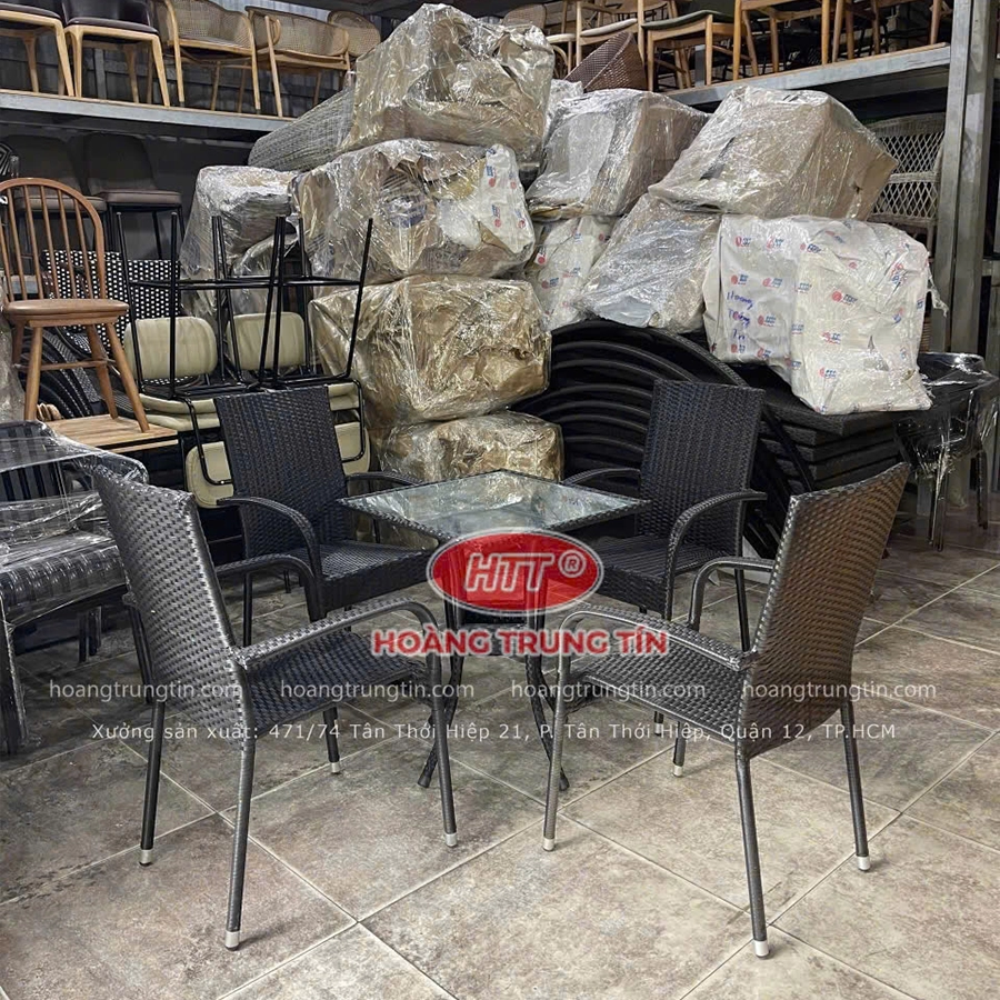 B&agrave;n Ghế Nhựa Giả M&acirc;y HTT 03-7