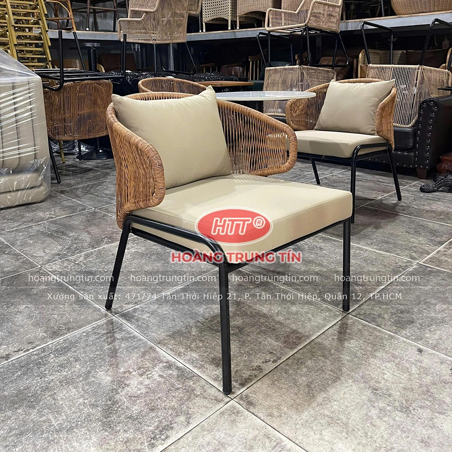 Bộ B&agrave;n Ghế Đan Nhựa Giả M&acirc;y HTT 02-3