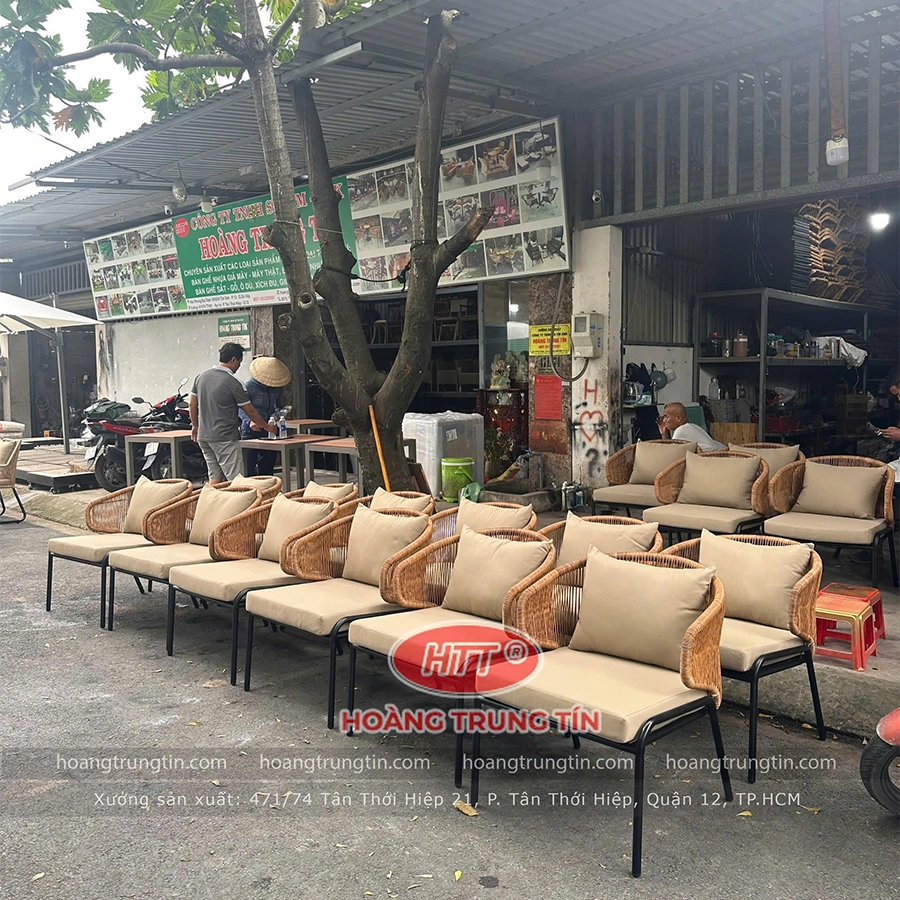 Bộ B&agrave;n Ghế Đan Nhựa Giả M&acirc;y HTT 02-4