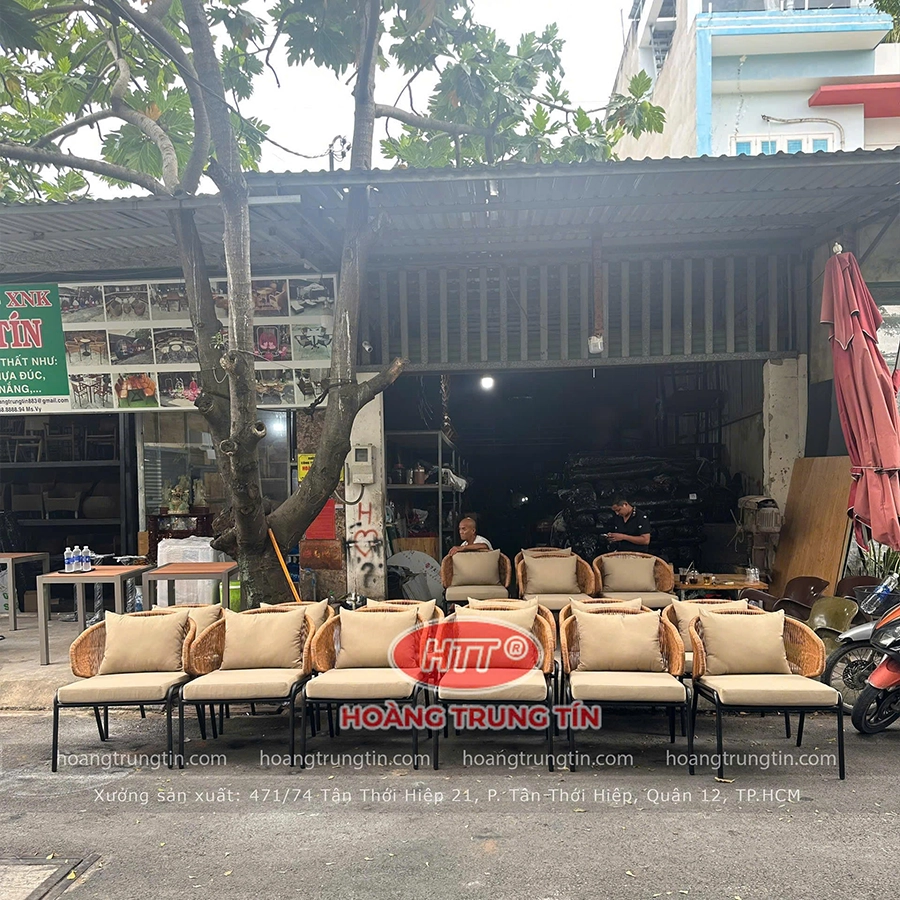 Bộ B&agrave;n Ghế Đan Nhựa Giả M&acirc;y HTT 02-6