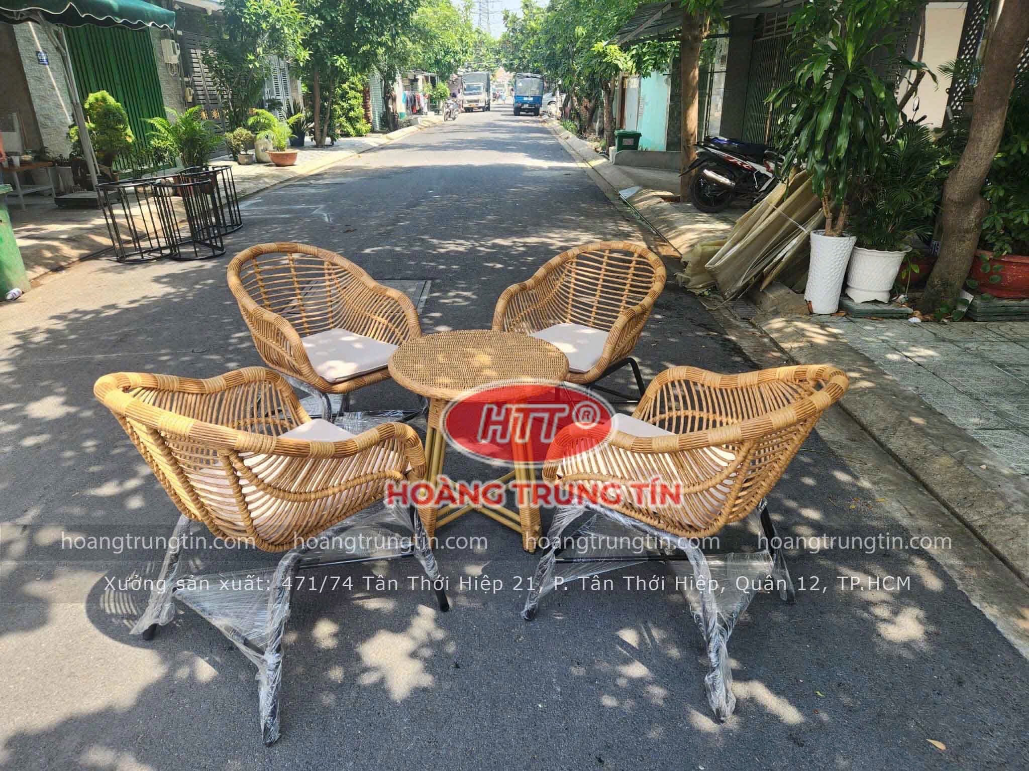 Ghế Nhựa Giả Mây Đan Bó Mía HTT 01