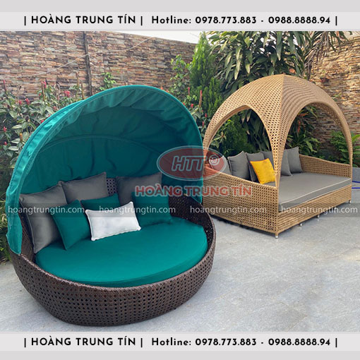 Ghế trang trí mái vòm đan nhựa giả mây HTT001
