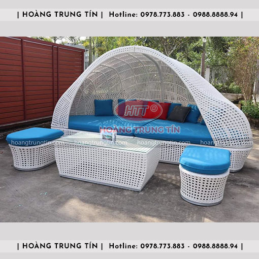 Ghế trang trí mái vòm đan nhựa giả mây HTT003
