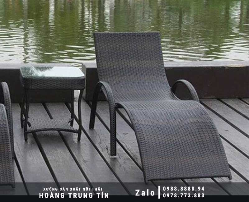 Giường tắm nắng nhựa giả mây HTT-11
